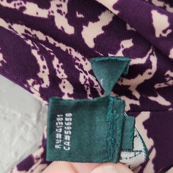 Ralph Lauren Dress Womens Size 14 Floral Print Purple V Neck Sleeveless … - Picture 3 of 11